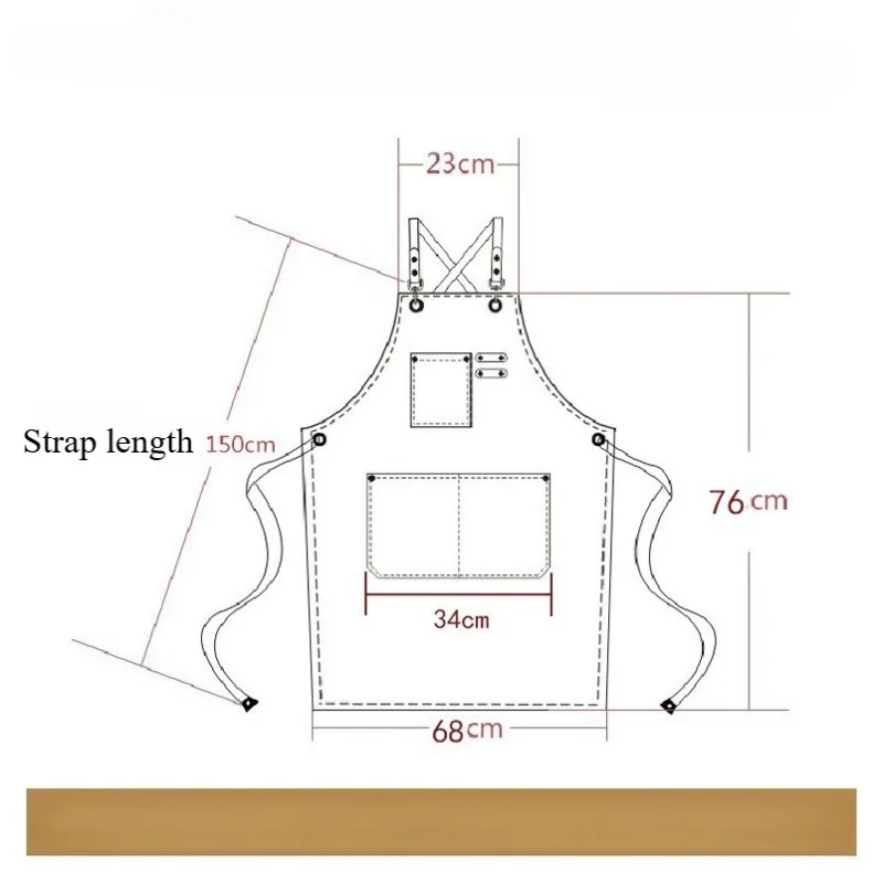 Sail Cotton Waterproof Oilproof Apron Home Kitchen Coffee Shop Waist Gardening Denim Overalls