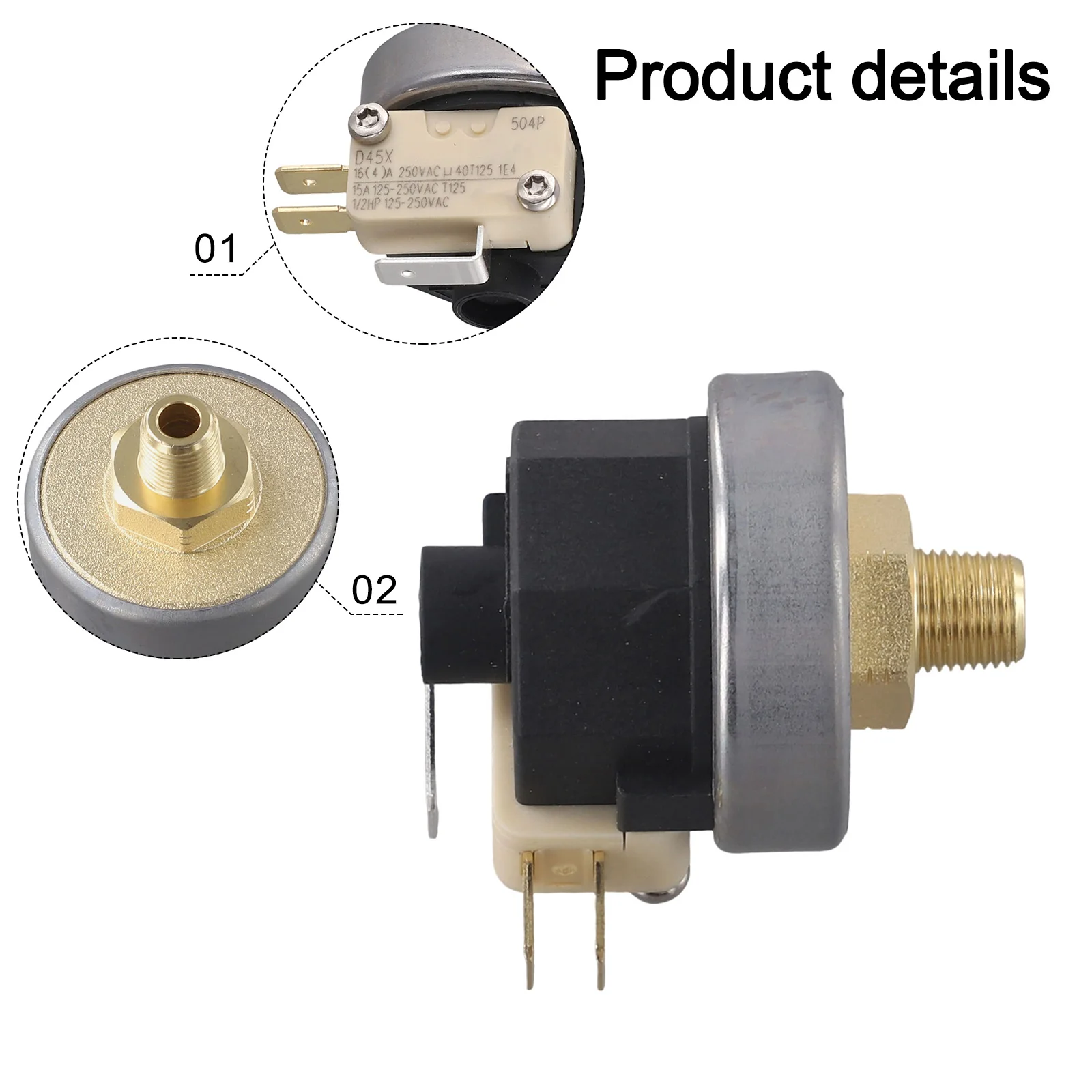 

Реле давления для парового котла, медное, аксессуар для парового котла, черное, напряжение 12В-250В, максимальный ток 15А