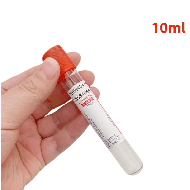 100pcs Medical Vacuum Blood Collection  No Additives PRF Tube Lab Consumables 3ml 5ml 10ml Plain Tube Sterile Blood Test Tubes