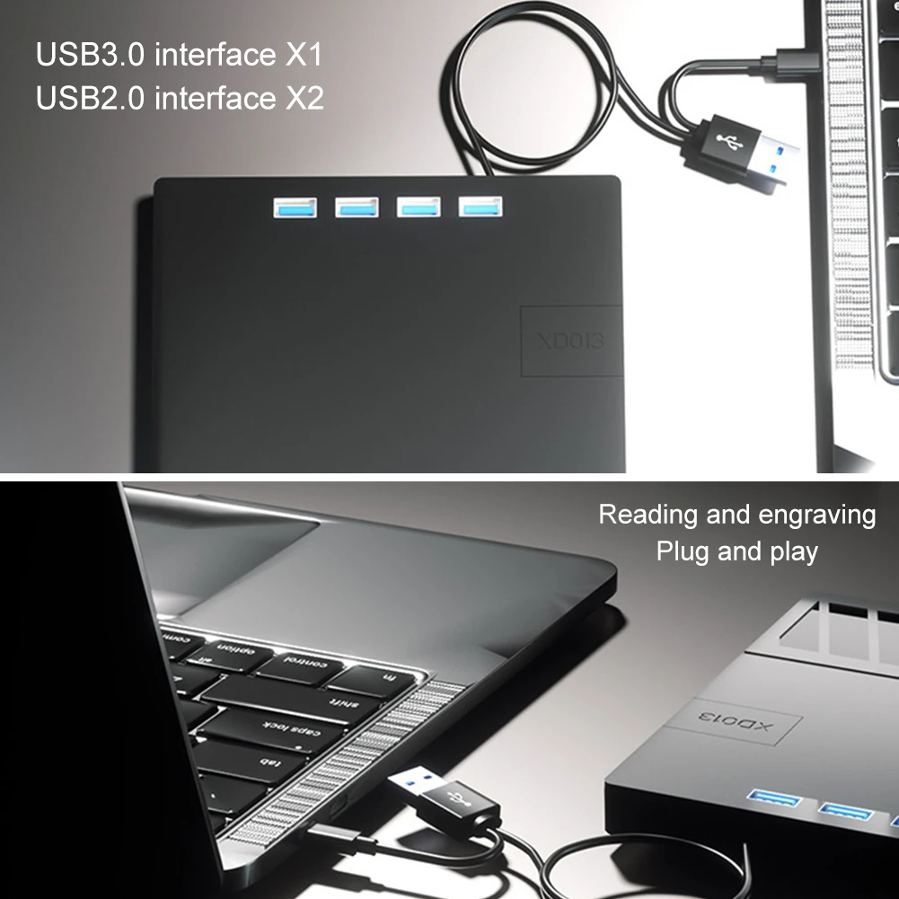 7 in 1 USB 3.0 Type C External Blu-ray Optical Drive with SD/TF Port CD/DVD/BD -/+RW Player Burner Writer Reader for Windows PC