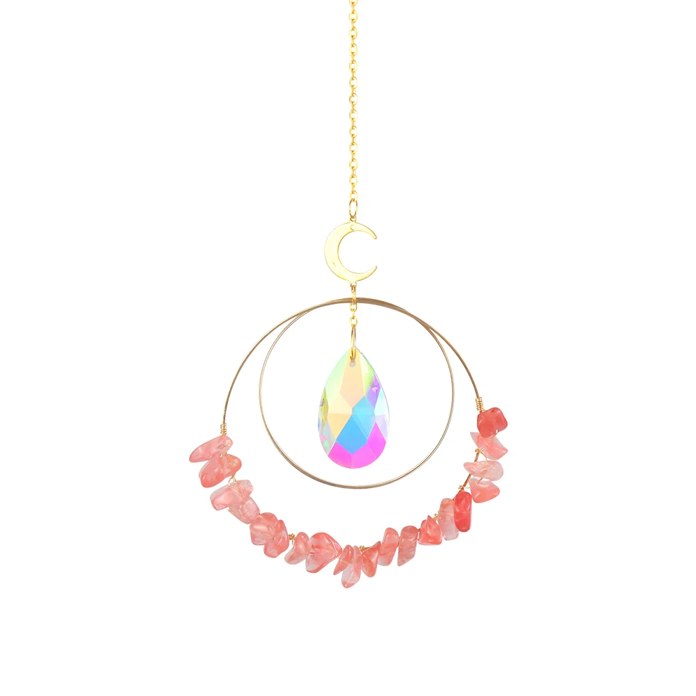 Crystal Sun Light Trapping Wind Chime Pendants Light Catching Chandelier Hanging