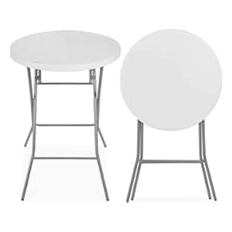 Folding cocktail table folding household dining table folding small round table plastic