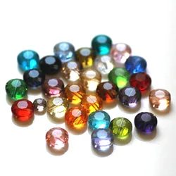 10MM Austria Flat Round Glass Faceted Bead For Bracelet Jewelry Making DIY Accessories Spacer Charm Loose Crystal Wheel Beads
