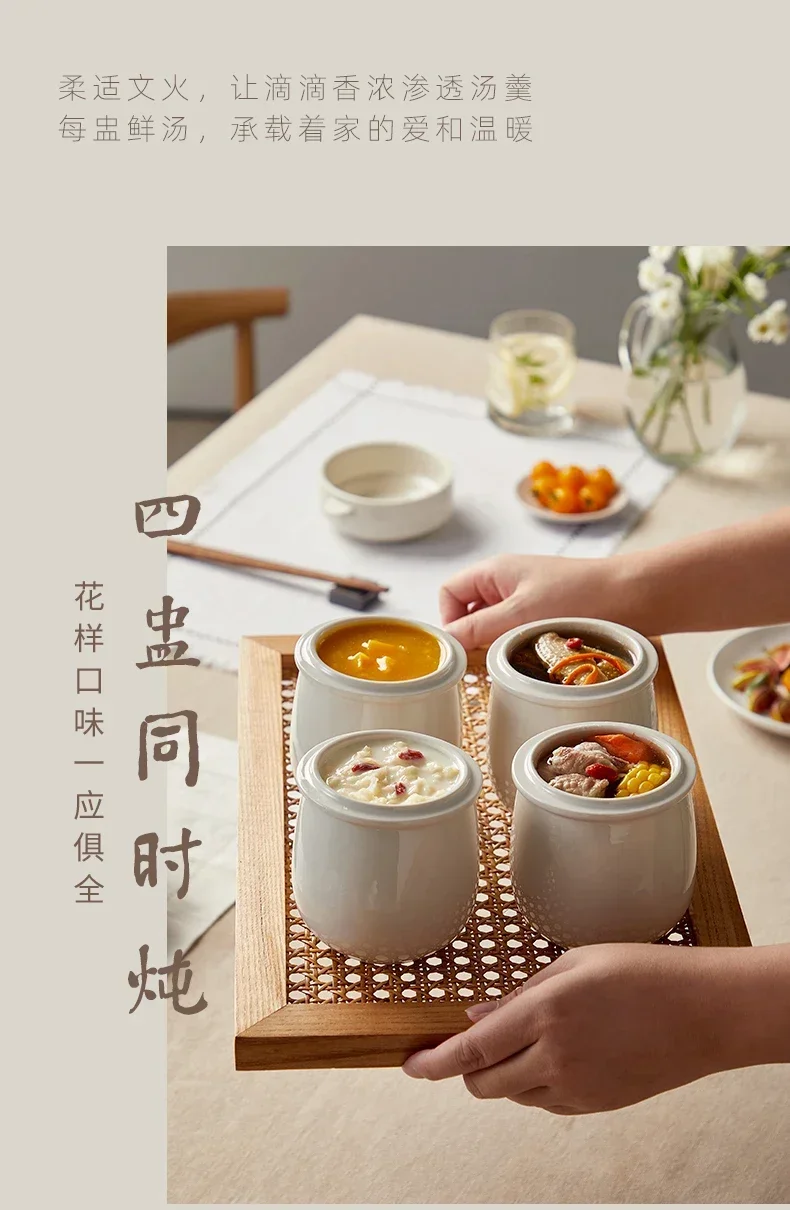 220V Bear Electric Stewpot with Large Capacity, Automatic Cooking and Multi-function for Soup and Porridge AG