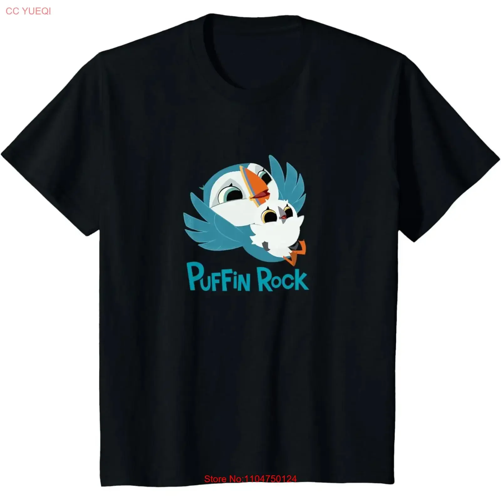 Puffin Rock Official Merchandise Oona Baba Playtime T Shirt for Dad vintage Washed Soft fashion homme Casual graphic Stretched
