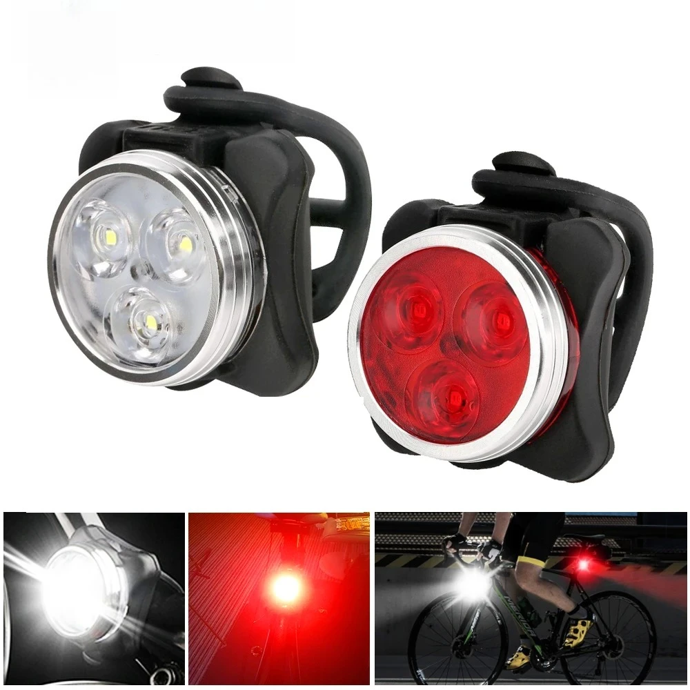 Portable Mini Bike Front Taillight LED Rechargeable Bicycle Rear Lamp for Night Safety Riding MTB Road Bike Tail Light Headlight