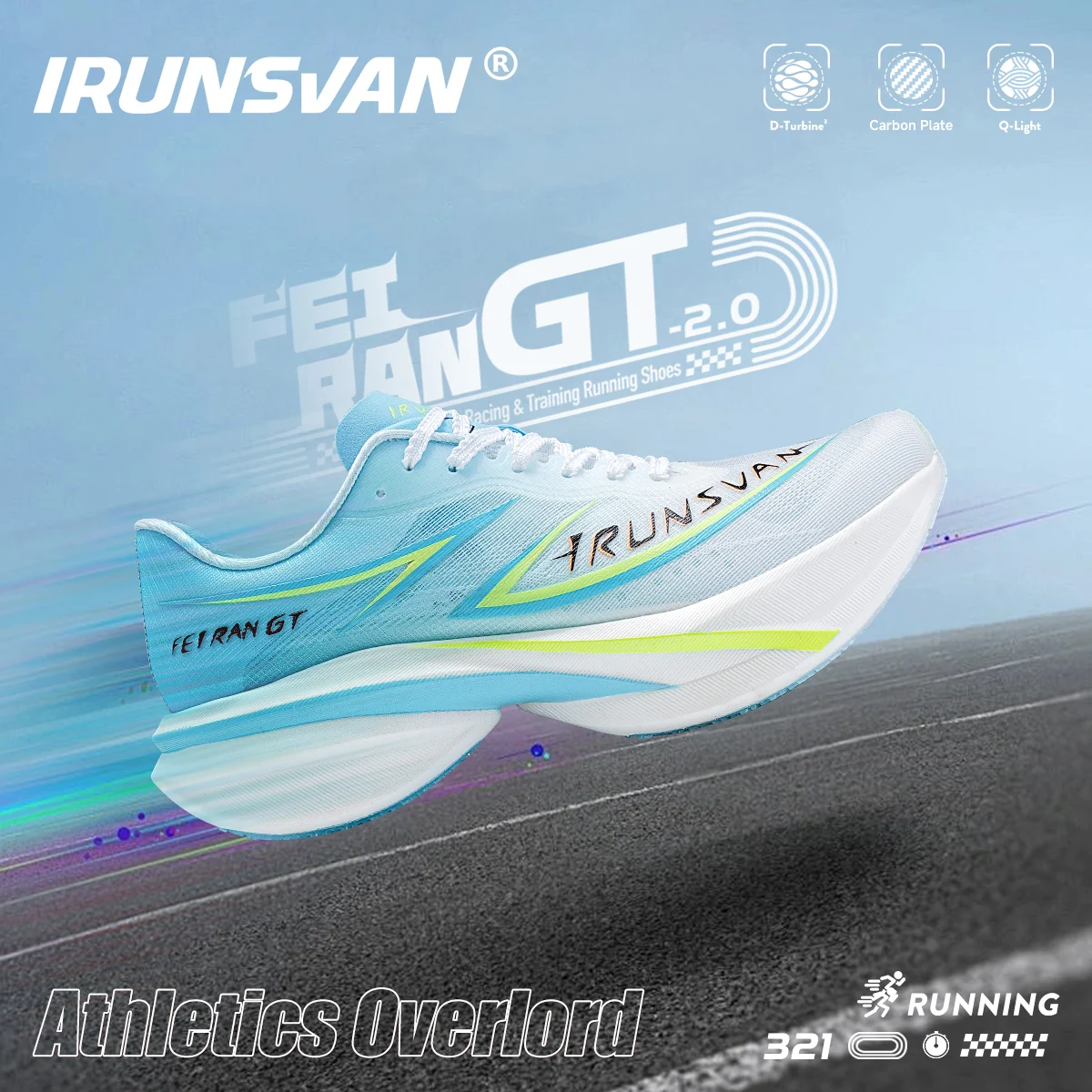 IRUNSVAN Platinum Carbon Fiber T800 Professional Physical Testing and Marathon Sports Shoes (unisex) 106
