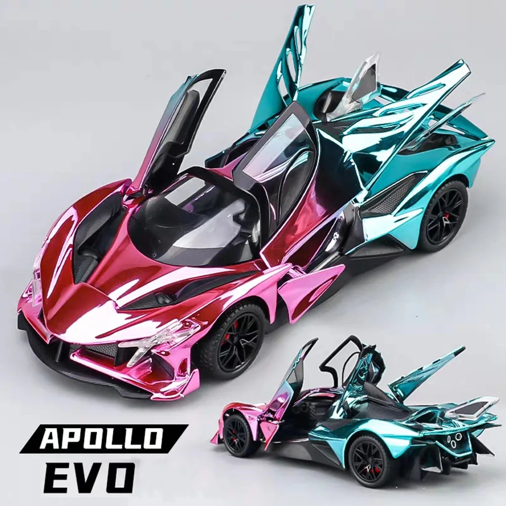 1:24 Apollo EVO Atlantic Toys Modelli di auto sportive Ruote Veicoli trasformati Musica leggera Tirare indietro Auto in miniatura Regali di compleanno per bambini