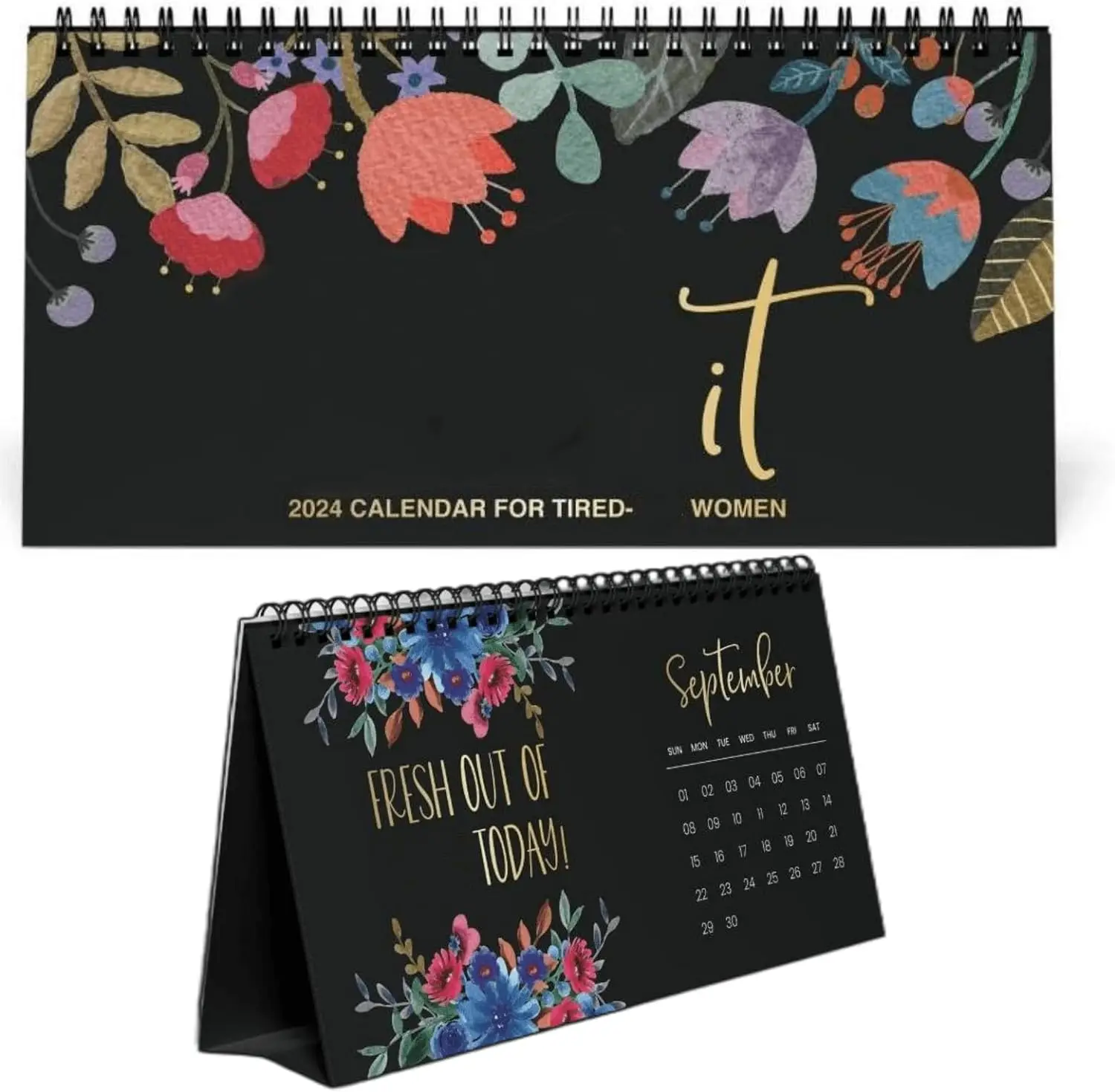 2024 Calendar For Tired Women Funny Word Monthly Calendar Novelty Humour Year Planner Calendar Unique New Year Gifts