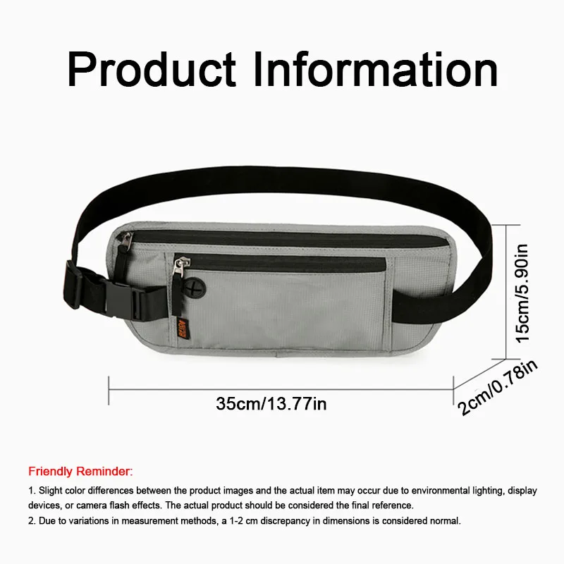 Riñonera Oculta Antirrobo para Viaje, Unisex, Multifuncional, Ajustada, Porta Pasaporte y Documentos, Resistente a Salpicaduras, Ligera