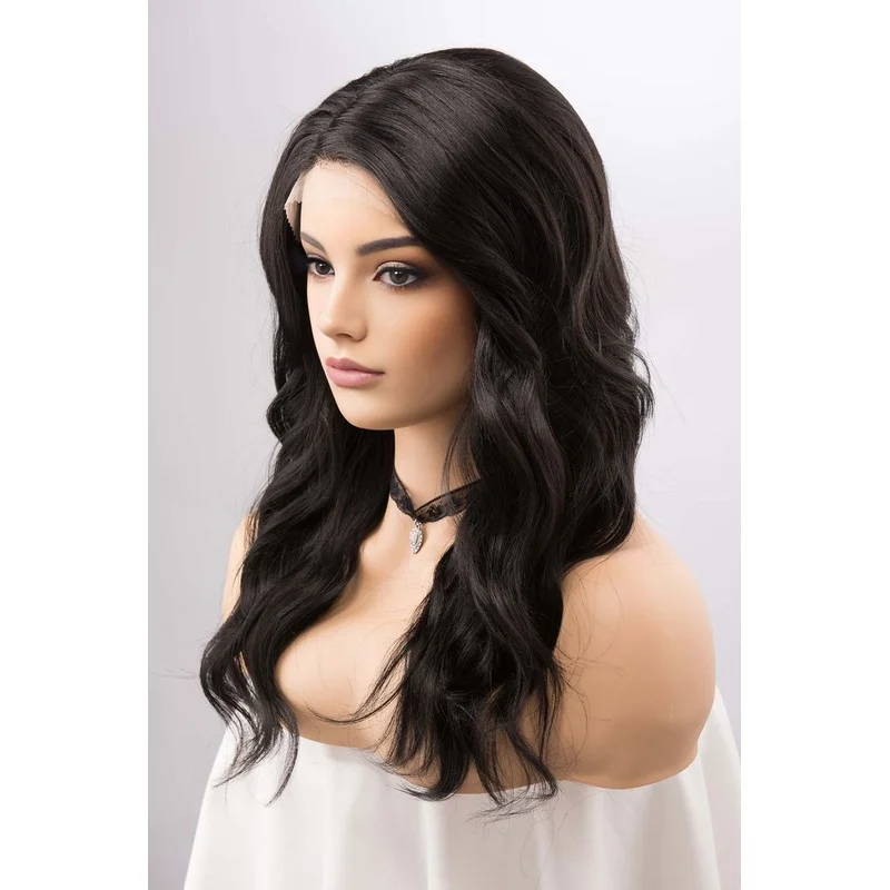 Black Long Wave 4x4 Lace Front 100%  Hair Wigs Remy Glueless Brazilian
