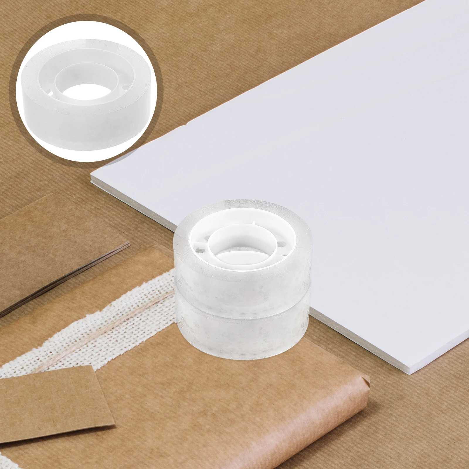 16pcs Clear Stationery Tape Rolls Multi-Use Transparent Office School Adhesive Tapes Bopp Material Long-Lasting Clear