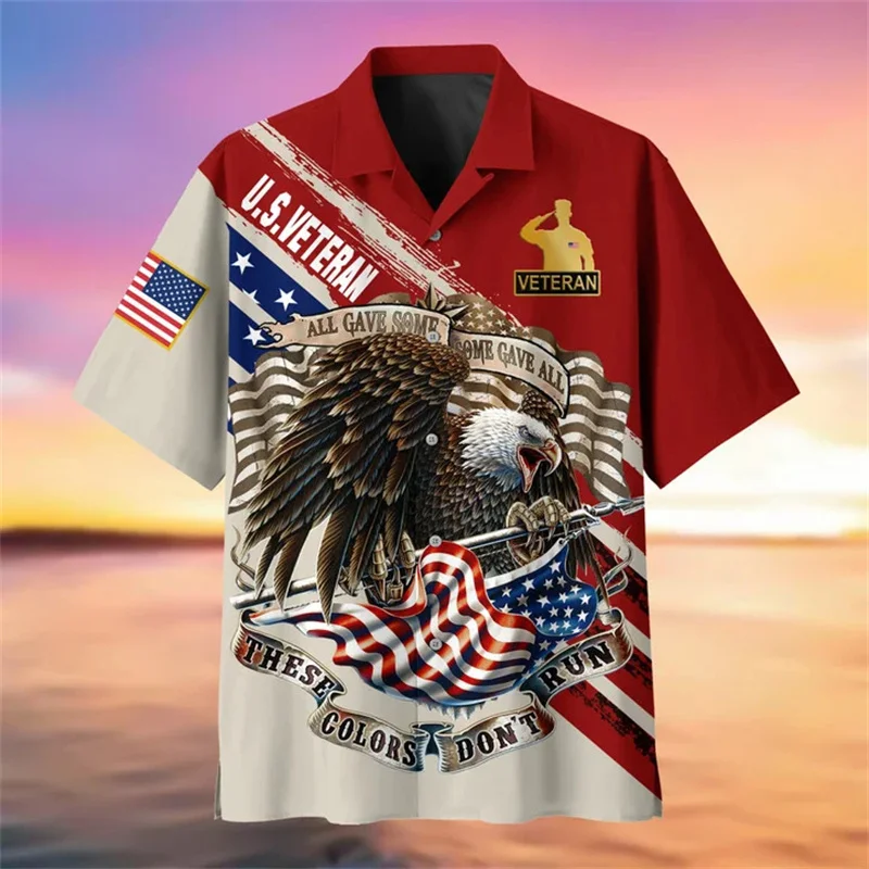 

New Summer 3D UNITED STATES Soldiers Armys Printed Shirts For Men Veterans Graphic Short Shirts Vintage Fashion Cool Clothes Top