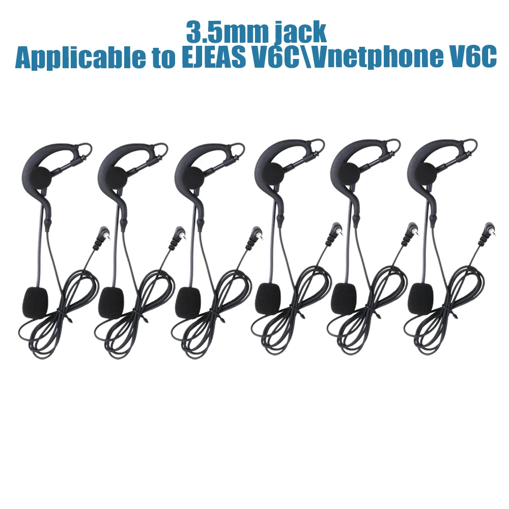 1/6 Stück In-Ear-Schiedsrichter-Ohrhörer mit 3,5-mm-Anschluss für EJEAS V6C V4C PLUS Walkie-Talkie Fußball-Schiedsrichter-Helm-Headset-Zubehör