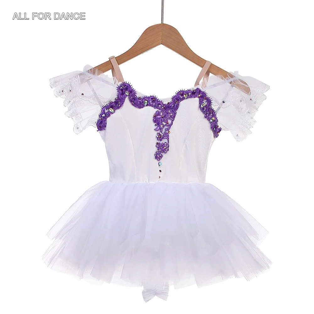 

24031 Off Shoulder White Velvet Bodice Kids Ballet Tutu Skirts Girls Ballet Dancing Tutu Stage Performance Costumes