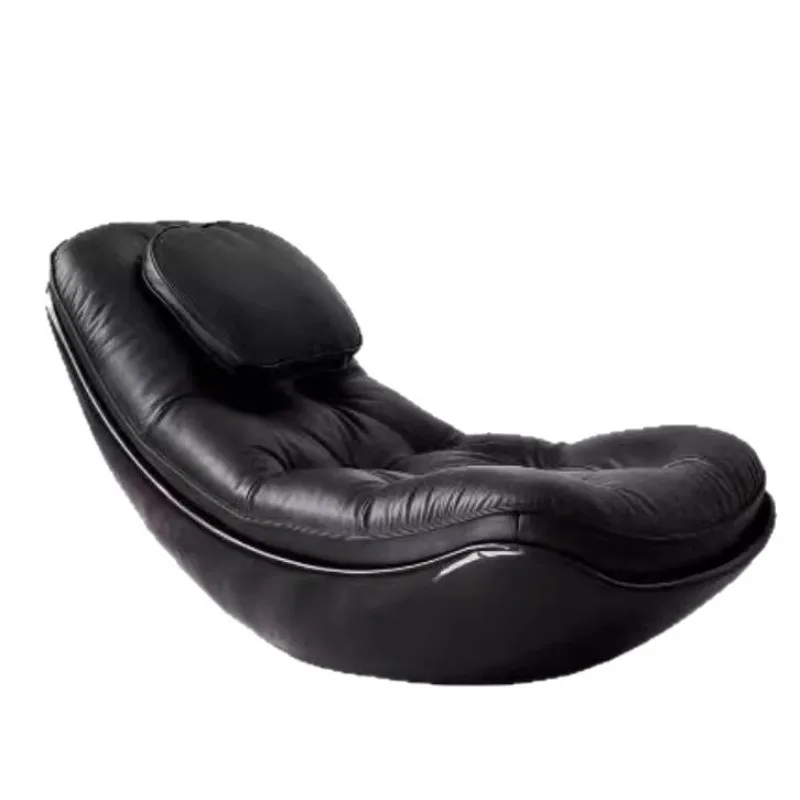 

Medieval black wind retro fiberglass recliner leisure designer living room light luxury