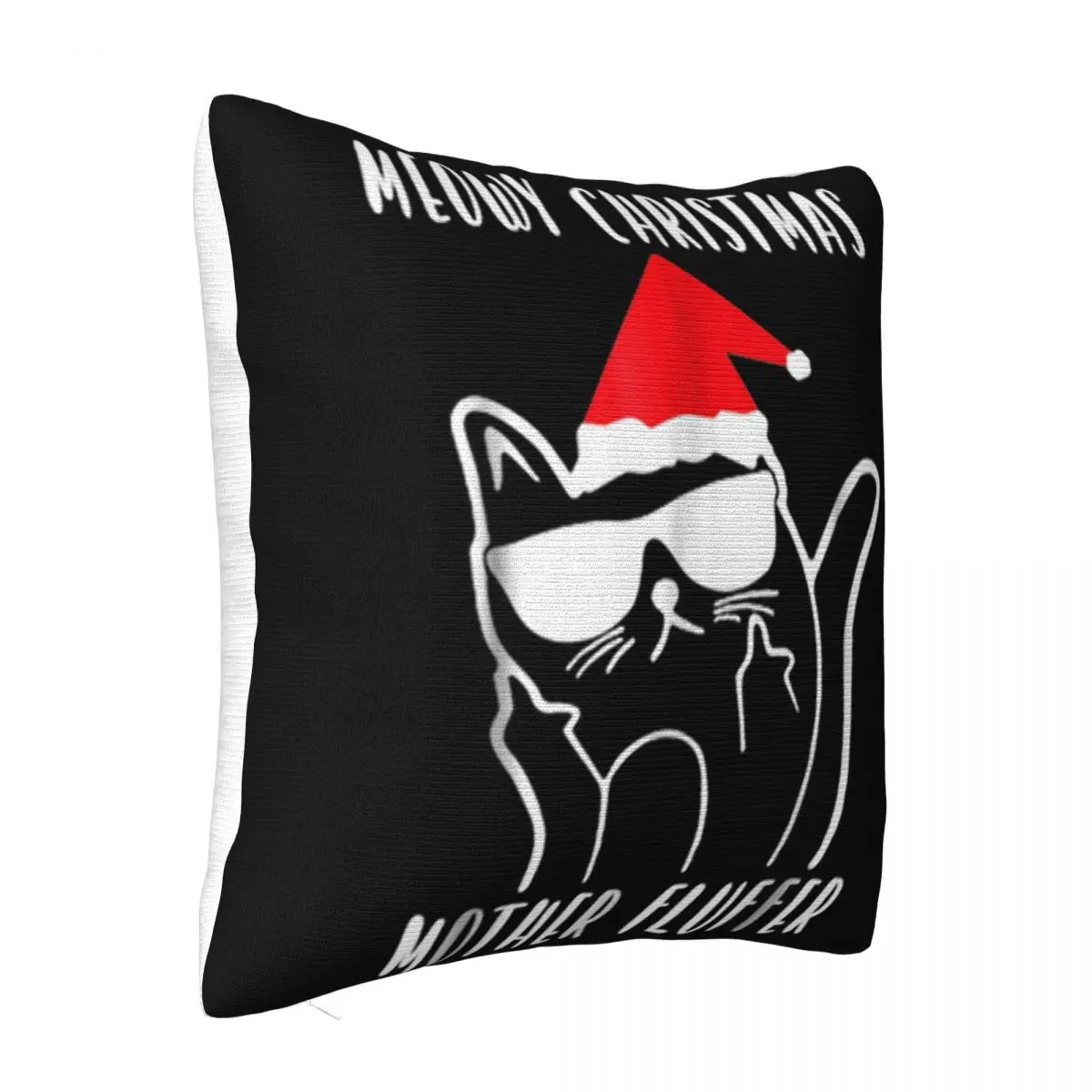 Premium Meowy Catmas Mother Fluffer Funny Cat Christmas Fashion Colour Male Oversize Style Pillow Case