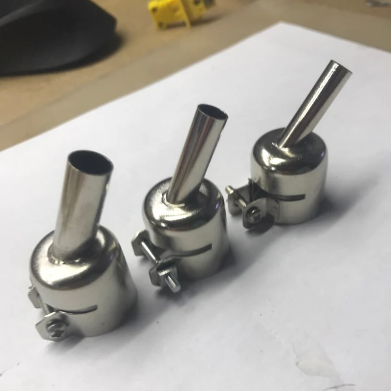 3Pcs 45 Degree Hot Air Nozzles 7/8/10mm Curved Nozzles Replaceable for 850 Hot Air Soldering Station