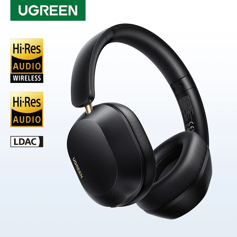 UGREEN Max5c bezprzewodowe słuchawki Bluetooth 43dB hybrydowe aktywne redukcja szumów Hi-Res LDAC 75H dystansowe słuchawki douszne Audio