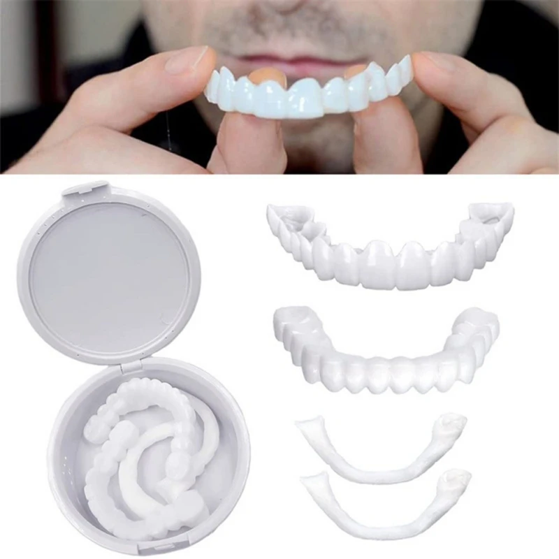 Veneer Snap-on Teeth Kit Fake Temporary Tooth Whitening Replacement Temporary Tooth Replacement Men Women free shipping