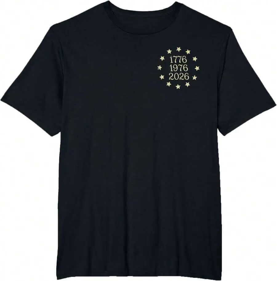 America Turns 250 I Turn 50 1976 50Th Birthday 2 Sided T-Shirt 100% Cotton Trendy Y2K Short-Sleeve Tee-Soft, Quick-Drying,