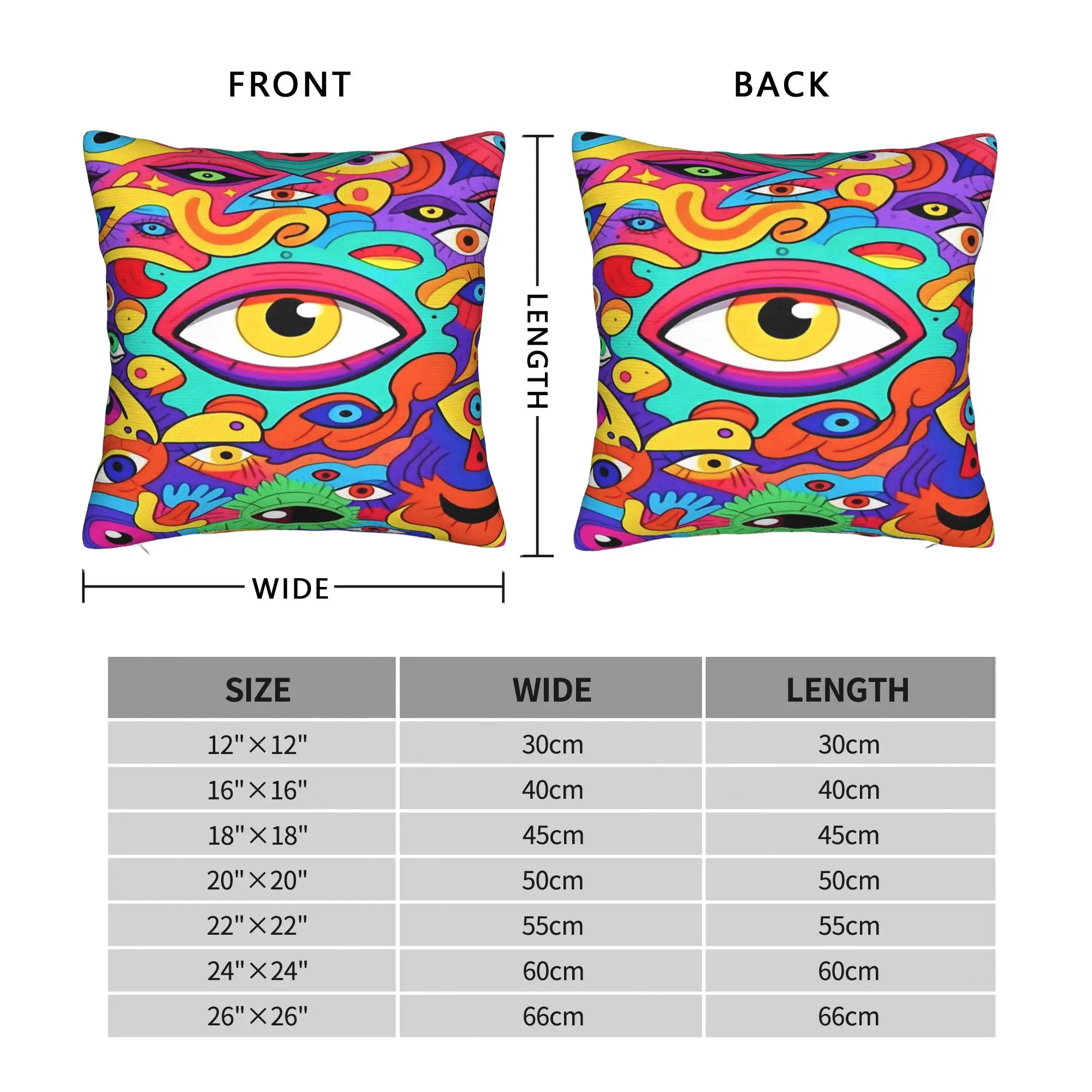 Psychedelic Graffiti Multi-Eyed  Pillow Case  Soft Pillow Cover For Sofa Home Decoration Morden Cushion Cover