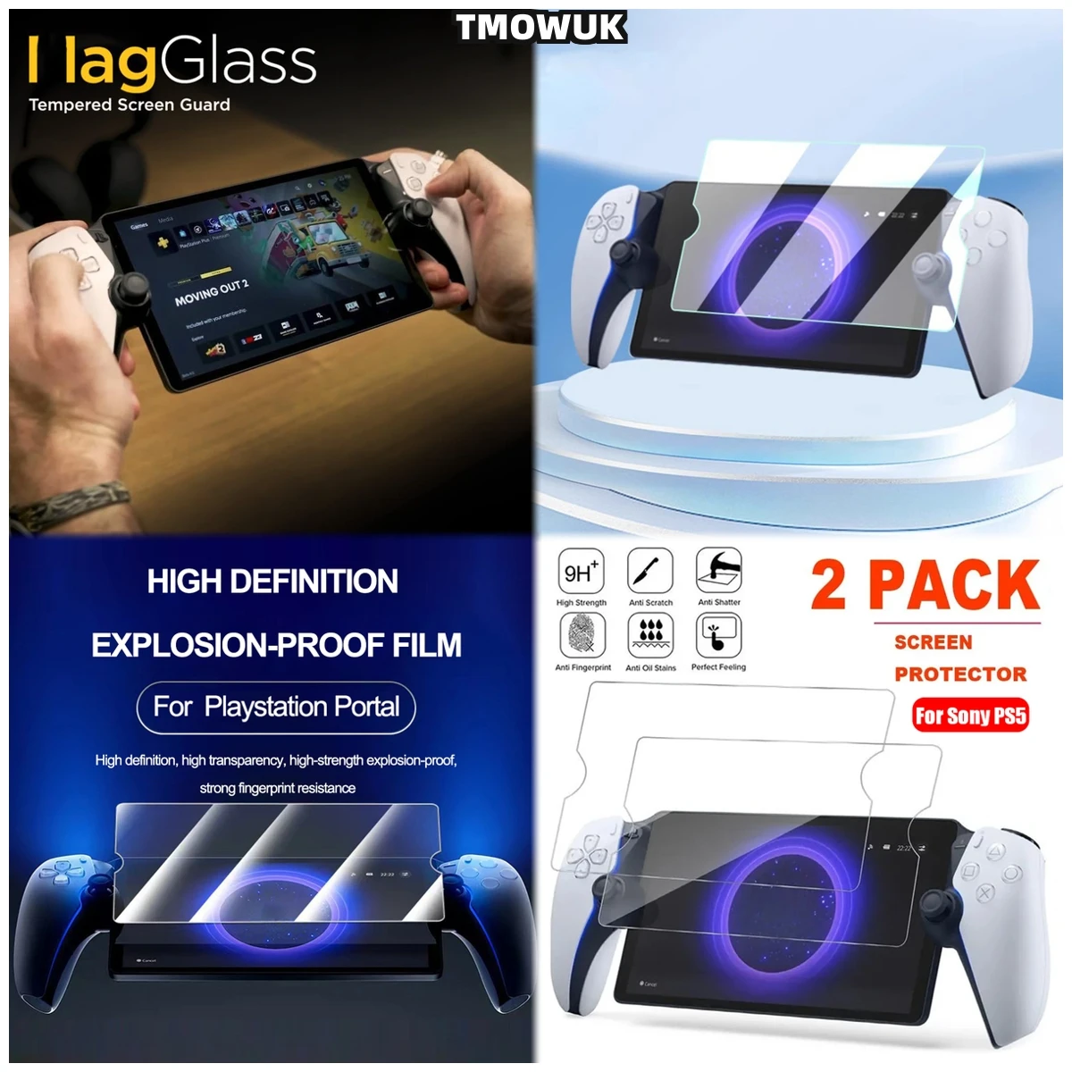 

Hot Selling Tempered Glass For Sony PlayStation Portal 5 PS5 Transparent Anti-Fingerprint Screen Protector