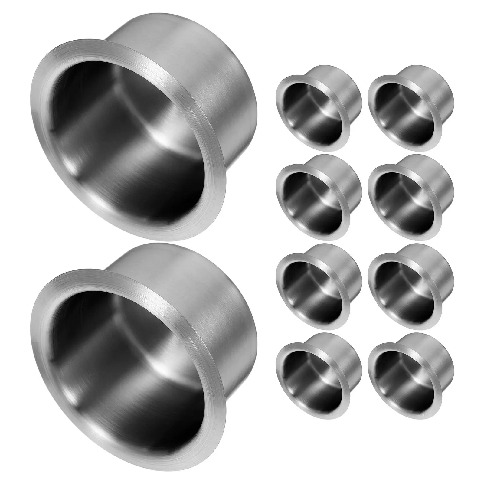 

10Pcs Stainless Steel Cup Holder 8.5x5.5cm Secure Non-Slip Car Drink Holder for Motor Homes Auto Boat Travel Essential