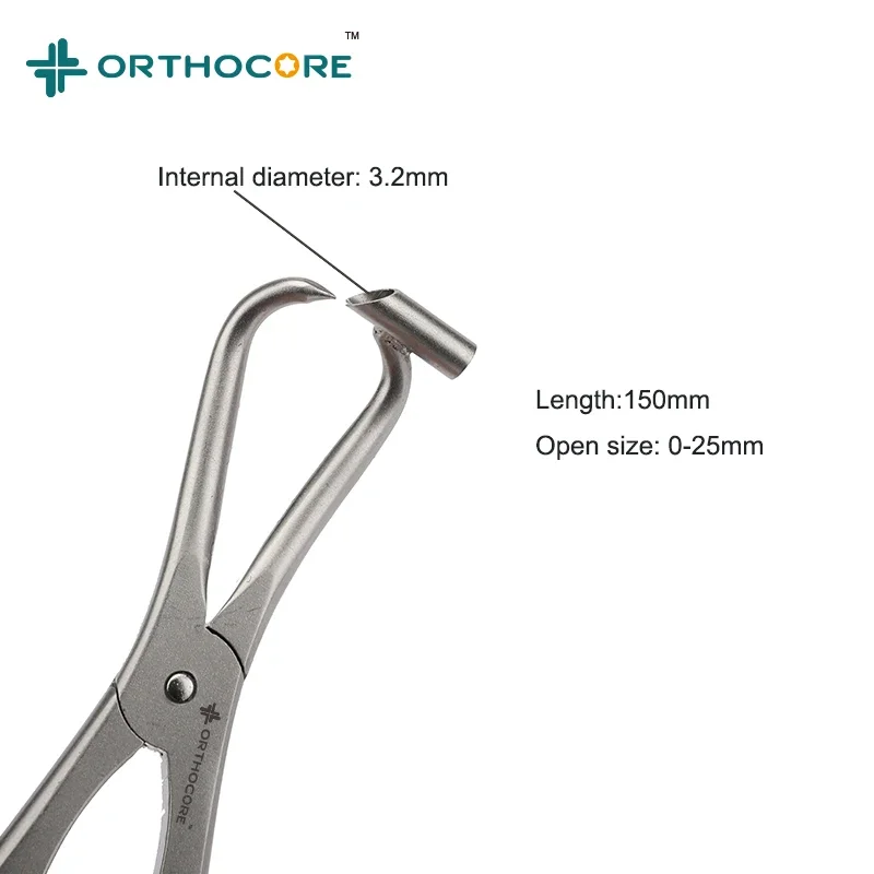 ORTHOCORE Veterinary Orthopedic Stainless Steel Silver Pointed Reduction Forceps Aiming Device 150mm For Cat/Dog/Rabbit Surgery