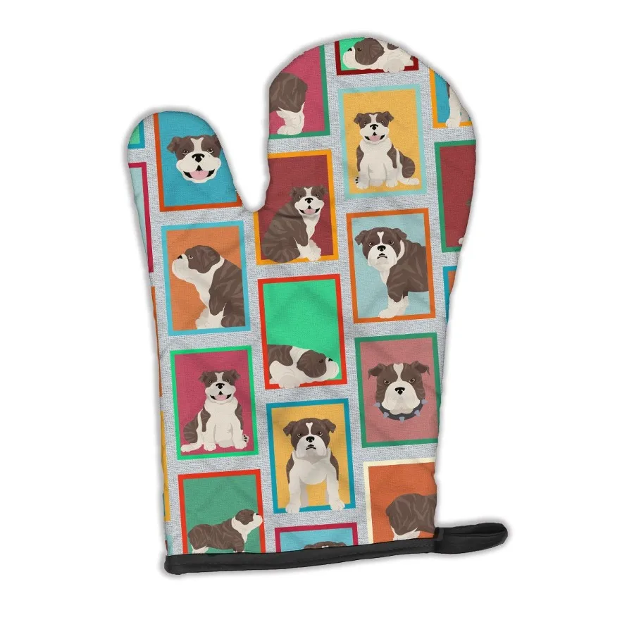 Lote de manopla para horno Bulldog Inglés Brindle, manopla gruesa resistente al calor para sartenes calientes y manopla de cocina para horno, protege las manos Cooki