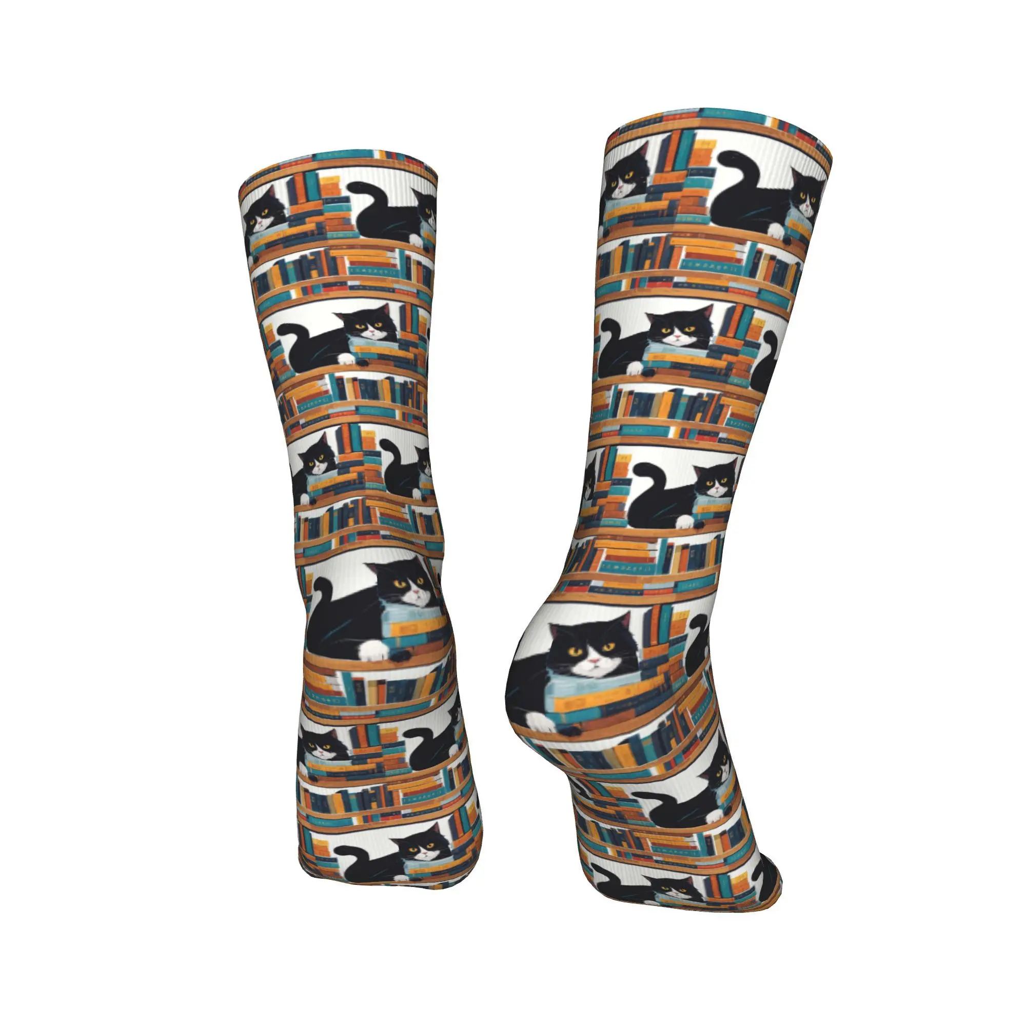 ทุกฤดูกาลน่ารักทักซิโด้แมวและร้านหนังสือถุงเท้าฮาราจูกุซุปเปอร์ซอฟท์ถุงน่องถุงเท้าลูกเรือสำหรับผู้ชายผู้หญิงคริสต์มาสของขวัญ