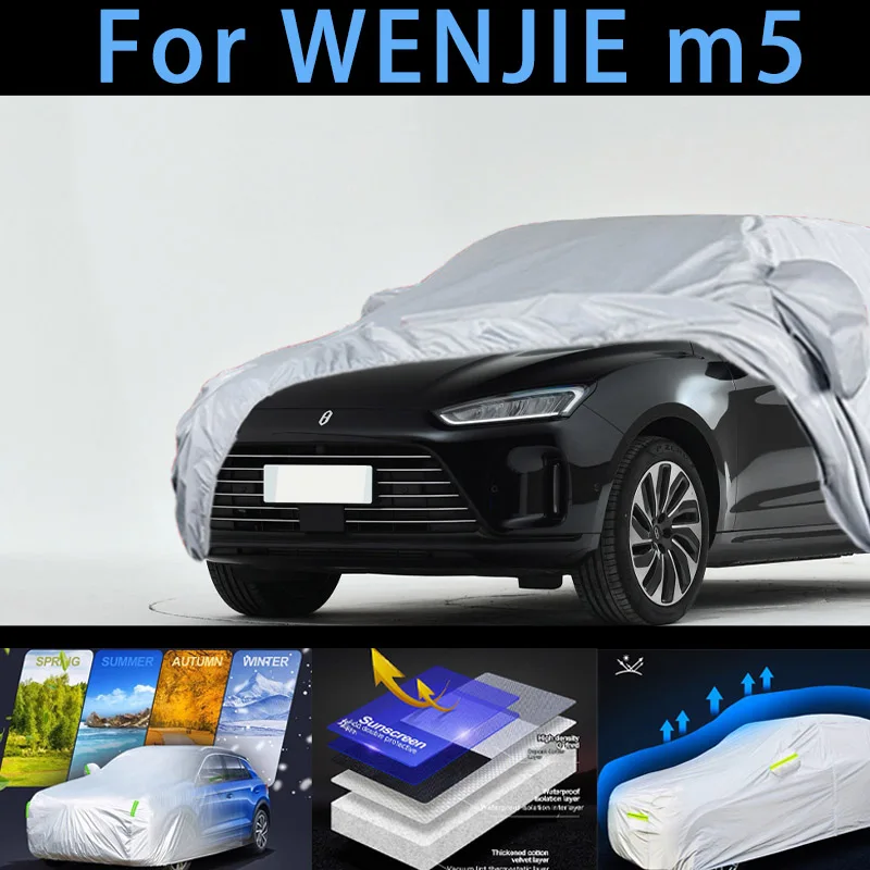 For WENJIE m5  Car protective cover,sun protection,rain protection, UV protection,dust prevention auto paint protective