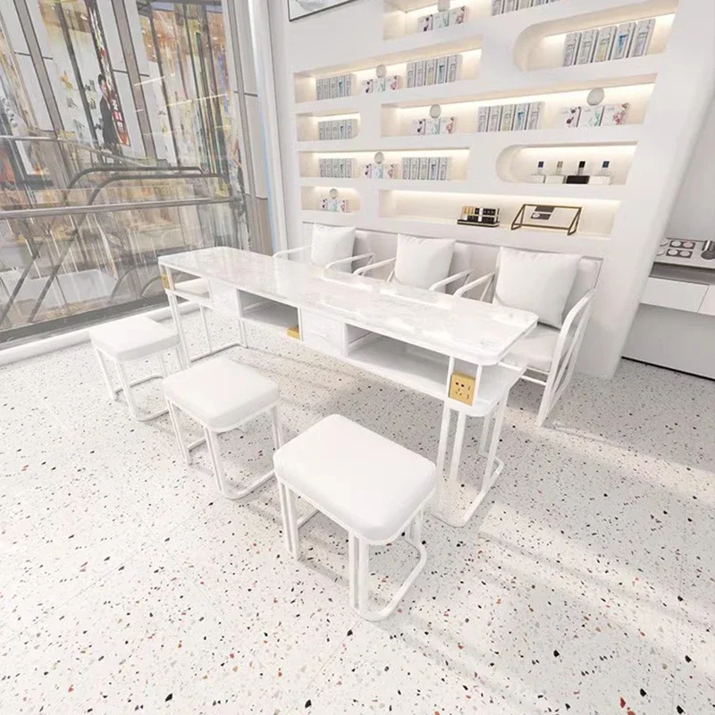 

Minimalism Marble Nail Tables Modern Simple Multifunction Storage Nail Tables Reception Desks Salon Furniture Mesa Uñas FYMT