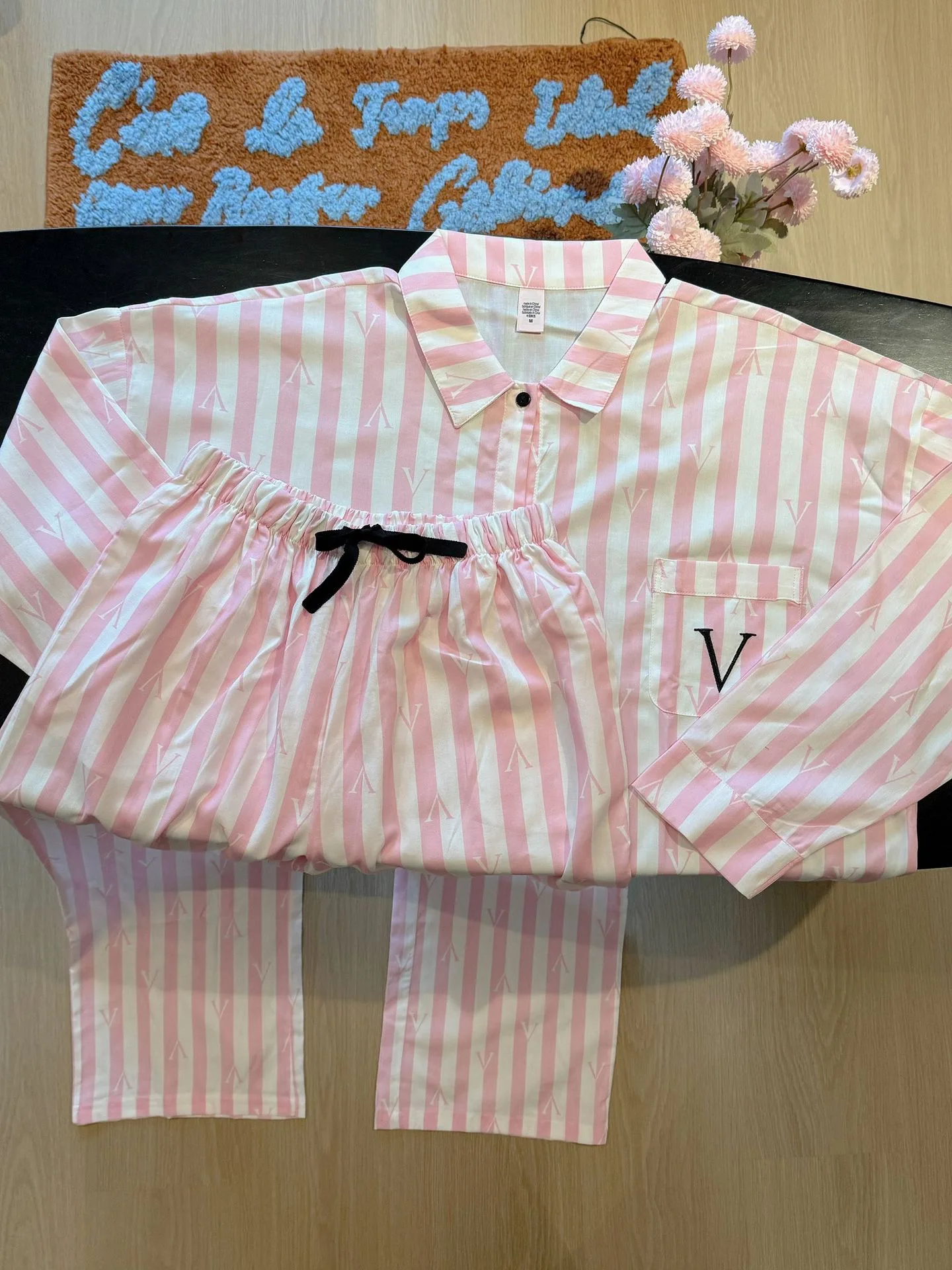 ensemble-de-vetements-de-nuit-victoria's-secret-a-motif-tie-dye-manches-longues-pantalon-long-tissu-lenzing-lyocell-confortable-pour-femmes