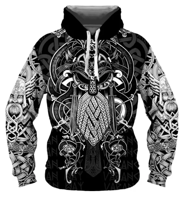 Fashion Viking 3D Print Hoodie Men Women Hoodies Streetwear Oversized Pullovers Hooded Sweatshirts Male Tops Clothing