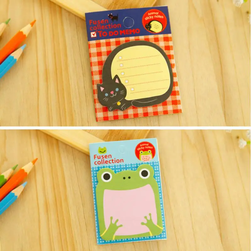 1~5PCS lot Creative Stationery Animal Series Cute Paper Memo Pad / Sticker Post Sticky Notes Notepad School Office Supplies