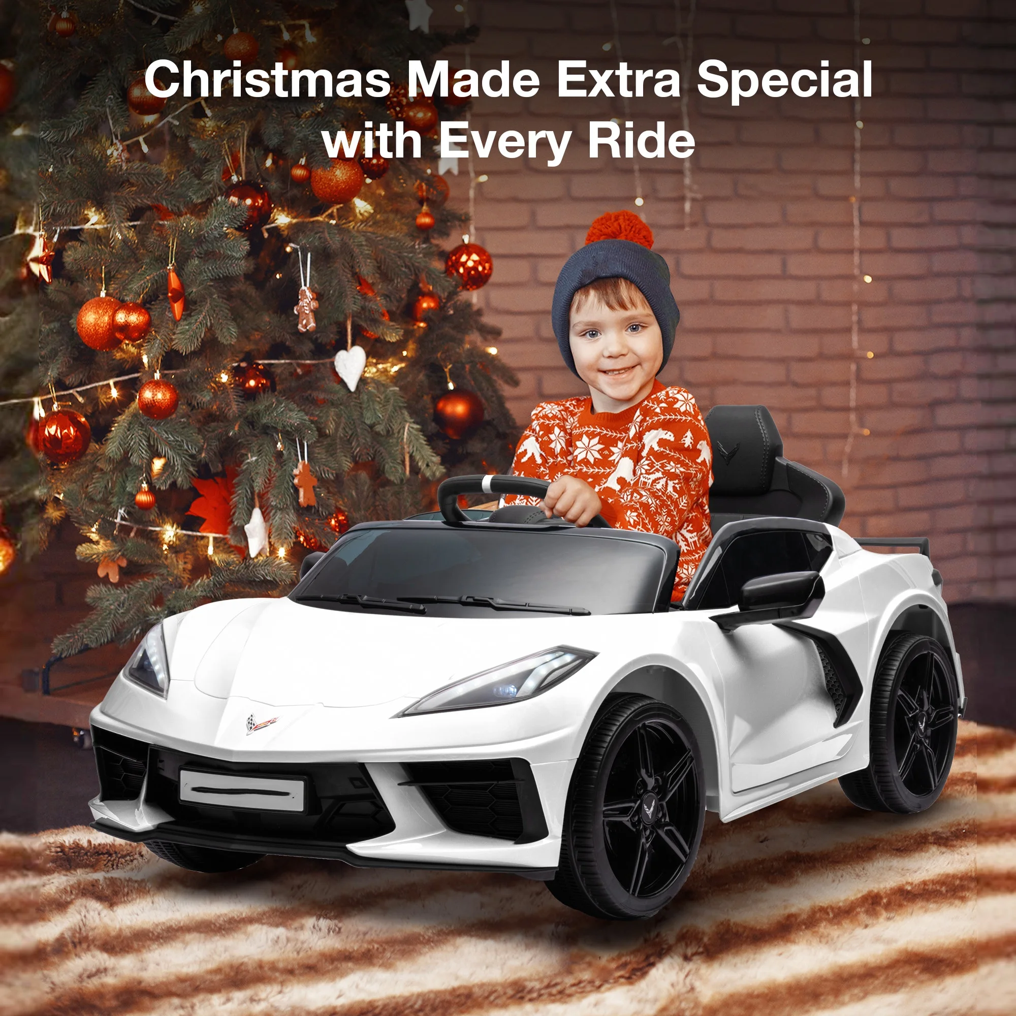 12V Electric Ride On Cars for Kids Battery Powered Charging Sports Car Kids Electric Car 3 Speeds Adjustable Remote Control Toy