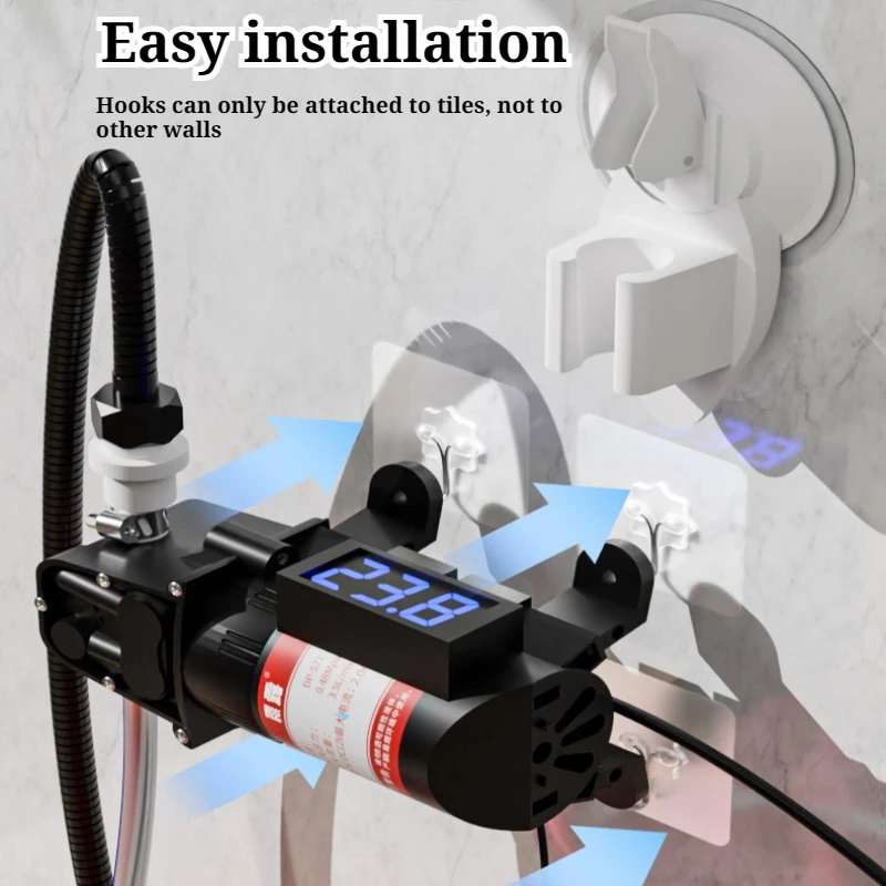 Household Portable Electric Showerhead Adjustable Easy Installation Powerful Pumping Shower Water Pump Durable Bathroom Fixture view 4