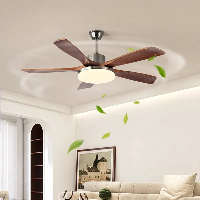 New Chinese Style Solid Wood Fan Light, Eye-protecting Light for Living Room, Bedroom, and Dining Room, Electric Fan Light