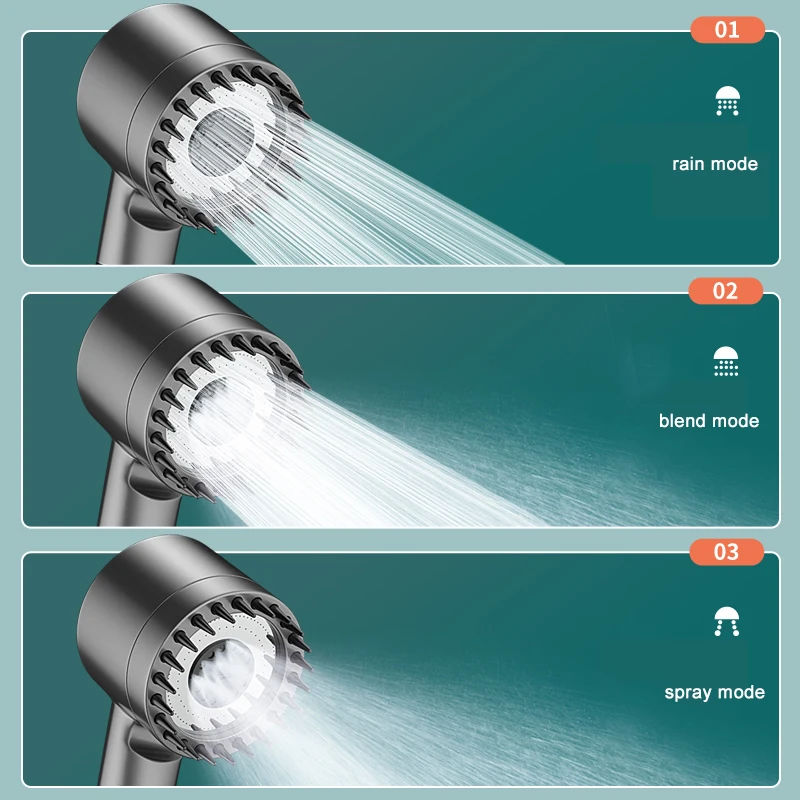Shower Head 4 Spray Patterns Removable Shower Head Adjustable Angle High Pressure Bracket Handheld Shower Head with Off Button