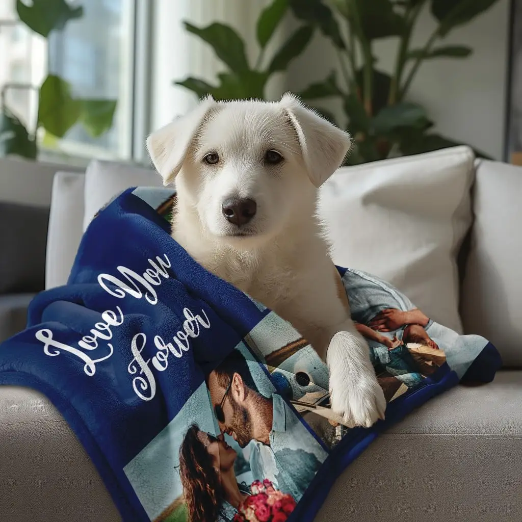 1pc Personalized Picture and Text Customized Blankets, Gift Blankets Tailored for Children, Parents, Lovers, and Friends
