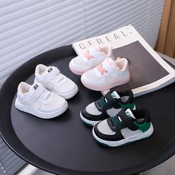 Children's sneakers, sports shoes, boys and girls baby toddler shoes, baby shoes 2024 hollow summer breathable baby white sh