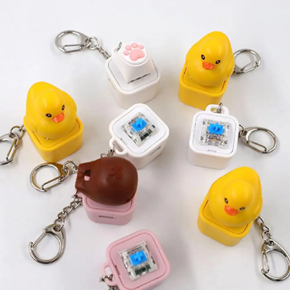 لعبة البطة الدجال تململ، بطة لوحة المفاتيح Keycap منظم حشرجة الموت زر الصوت المفاتيح الزخرفية هدايا عيد الميلاد