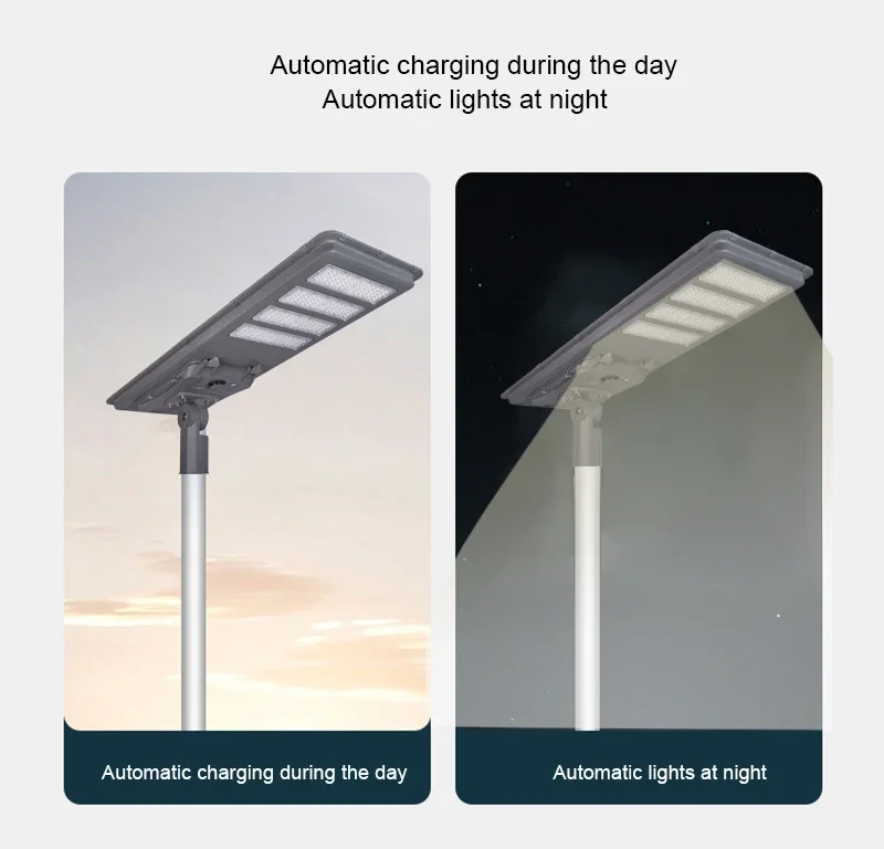 4800 Lumens Outdoor High Lumen Lamp Pir Sensor Dimming Timing Saving Stand Alone Solar Powered Street Light Safety Performance