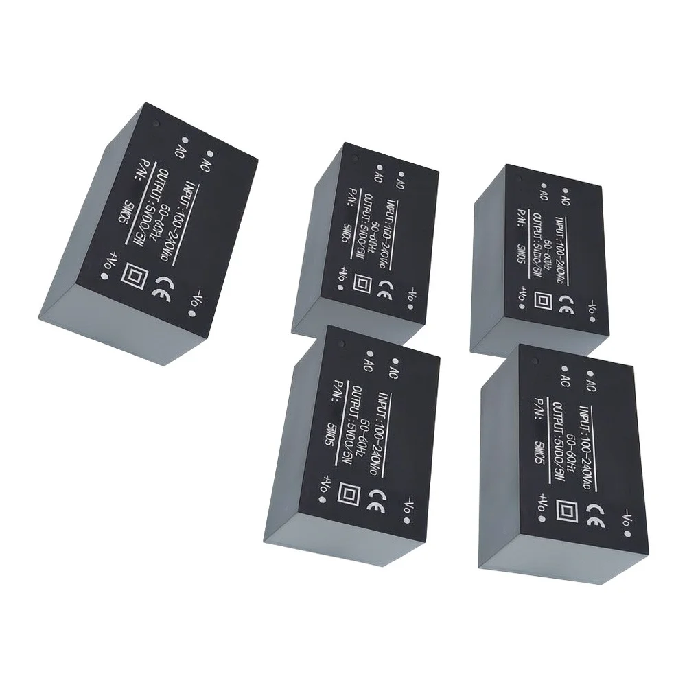 Isolated AC-DC Power Supply Module 5W 220V to 5V 1000mA 35.5x20mm for Industrial Automation and Data Acquisition