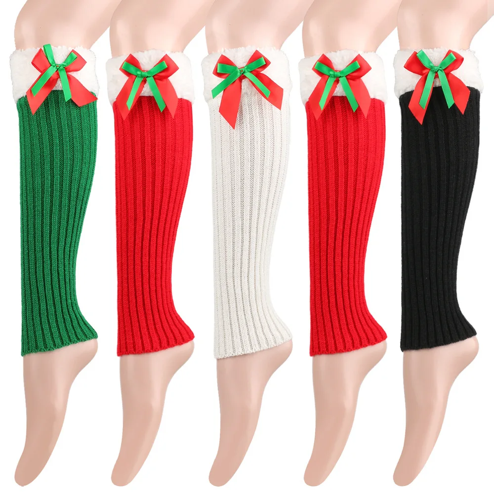 جديد حار بيع أفخم عيد الميلاد الجوارب أفخم الدافئة محبوك التراص الجوارب الساق الحرس تدفئة القدم القوس جوارب من الصوف.