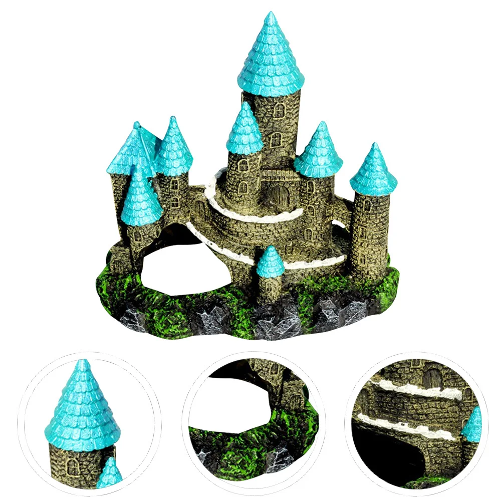 

Resin Aquarium Castle Decor Fish Tank Ornament Desktop Aquatic Decoration Cartoon Landscape Accessory Aquarium Castle