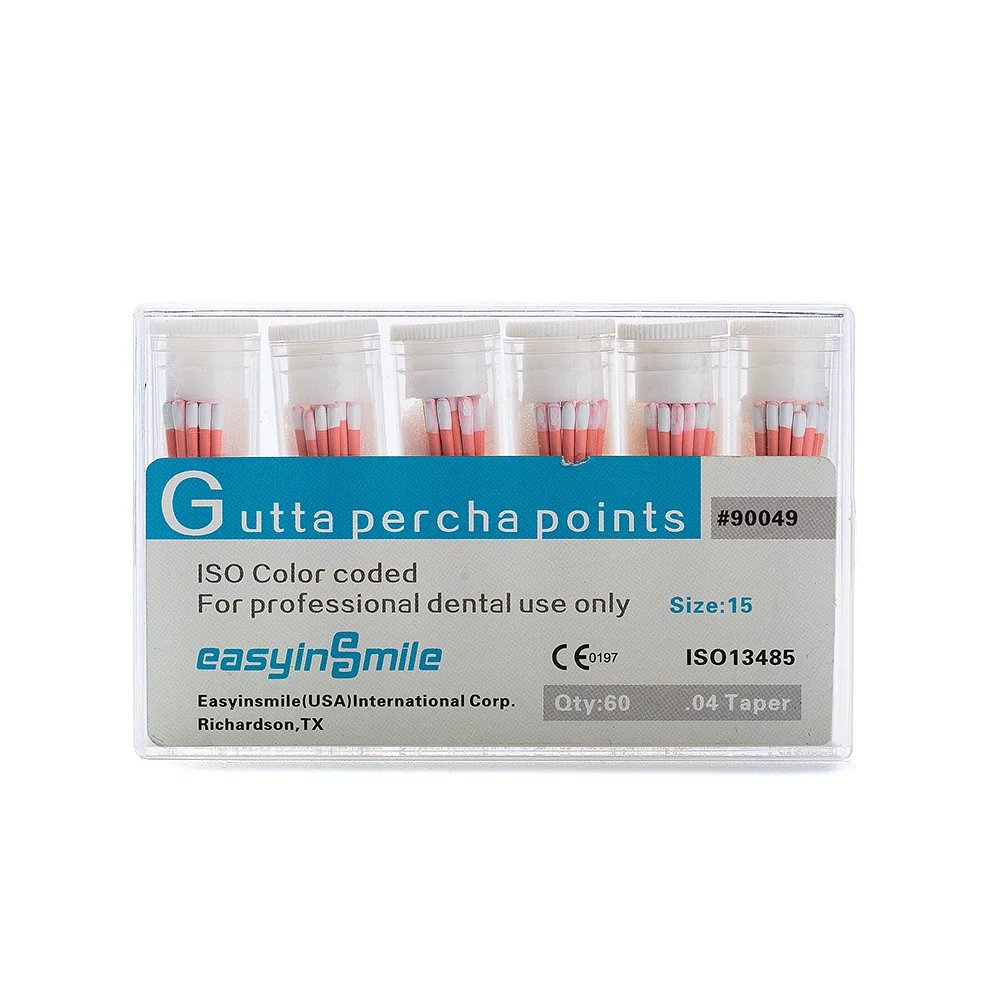 3Box Easyinsmile Endodontic Gutta Percha Points for Dental Endo Root Canal .02/.04/.06 Material Absorbent 120/60Pcs/Box