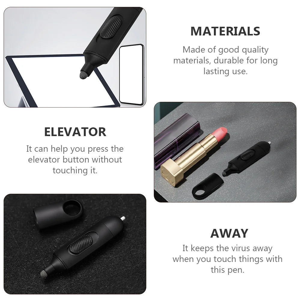 

1 шт., антибактериальная ручка с сенсорным управлением, компактная портативная бесконтактная кнопка лифта, толкатель для офиса, путешествий, общественных мест, гигиены