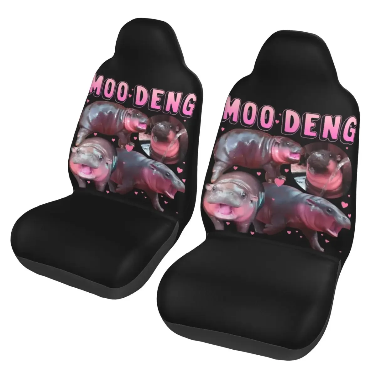 Moo Deng cerdo hinchable Meme lindo bebé hipopótamo Universal funda asiento coche impermeable fundas asiento viaje tela estilo c